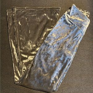 Halara Crushed Velvet Pants in Shimmering Silver NWT